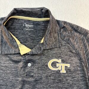 Grorgia Tech University Chiliwear Sport Gray Polo Collar Shirt Size Large Casual